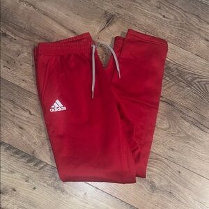 Adidas Red Sweatpants with Elastic Waistband